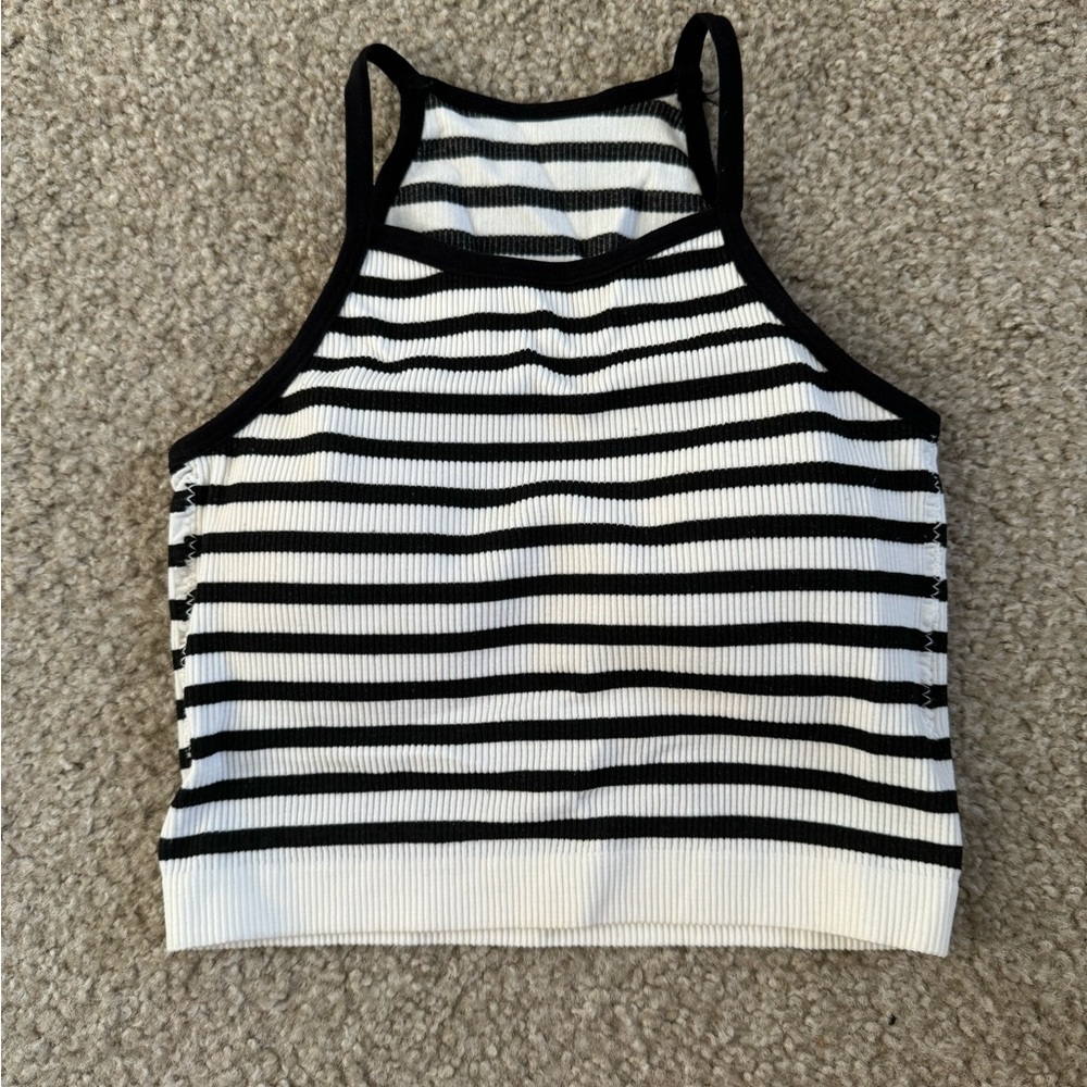 Striped Black and White Women's Top